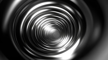 Wall Mural - Abstract swirling tunnel, light at the end, dark background, futuristic concept, ideal for tech or design