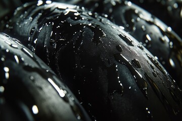 Sticker - A close-up shot of a bunch of ripe black bananas