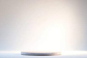 Wall Mural - a simple yet elegant white pedestal illuminated by a bright light, perfect for various uses such as 