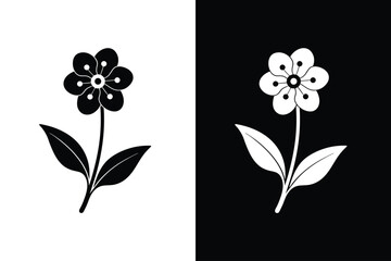 Wall Mural - Forget-me-not flower icon vector on White Background ,Vector Art Illustration on white background.