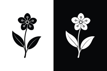 Wall Mural - Forget-me-not flower icon vector on White Background ,Vector Art Illustration on white background.