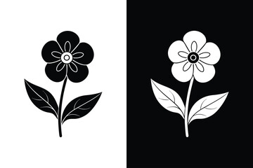 Wall Mural - Forget-me-not flower icon vector on White Background ,Vector Art Illustration on white background.