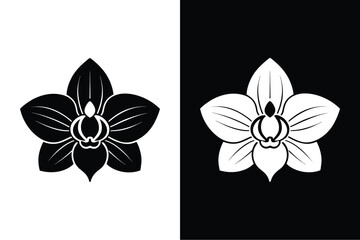 Wall Mural - Orchid  flower icon vector on White Background ,Vector Art Illustration on white background.