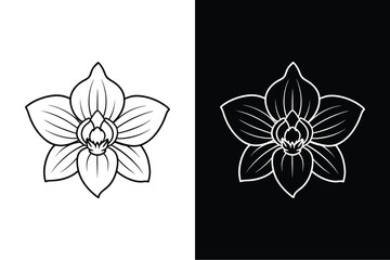 Wall Mural - Orchid  flower icon vector on White Background ,Vector Art Illustration on white background.