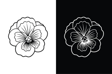 Wall Mural - Pansy  flower icon vector on White Background ,Vector Art Illustration on white background.