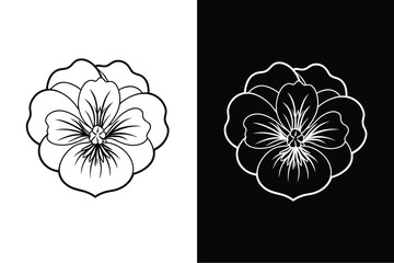 Wall Mural - Pansy  flower icon vector on White Background ,Vector Art Illustration on white background.
