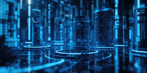 Futuristic Digital Technology Background, AI, Data Transfer, and Neural Networks Etc Concept.