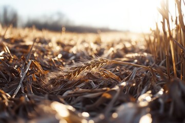 Wall Mural - A close-up shot of a field of dry grass, perfect for depicting arid landscapes or abstract compositions