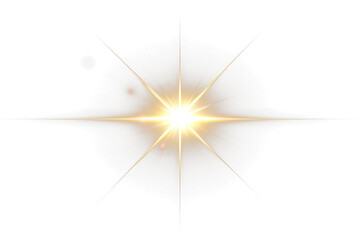 Aufkleber - Golden starburst light effect on Transparent  background.