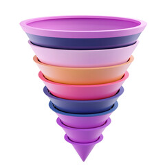 Leinwandbilder - Colorful funnel design with layered bowls in spiral shape, showcasing vibrant hues and modern aesthetic. This visually striking piece can enhance any creative project