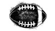 © aura studio - Vector American football stamp, retro stencil illustration with distressed grunge texture, transparent background, vintage sports badge, classic football icon, old-school gridiron logo