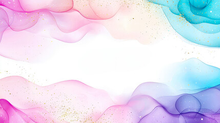 Aufkleber - Colorful abstract background with flowing waves in pastel shades of pink, blue, and purple perfect for creative projects
