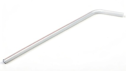 Wall Mural - White Glass Drinking Straw on White Background