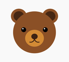 Wall Mural - teddy bear face. cute animal head icon. vector illustration
