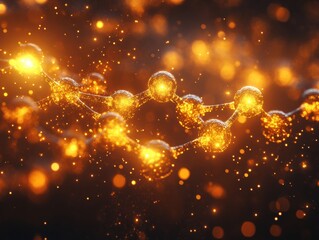 Aufkleber - A close-up image of an atom, showcasing its atomic structure and components.