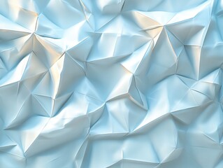 Poster - Abstract Blue Paper Background with Wrinkled Geometric Pattern