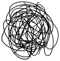 Wall Mural - png simple shape scribble drawing black lines.