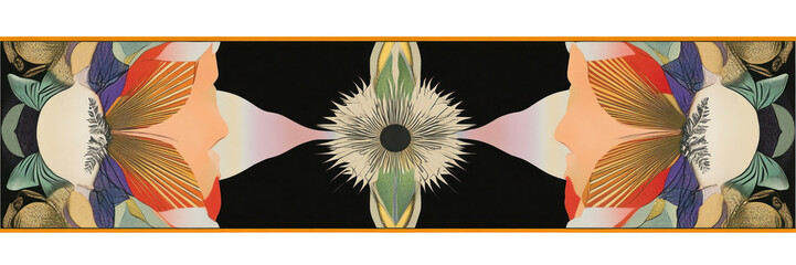 Wall Mural - PNG Border pattern art illustration.