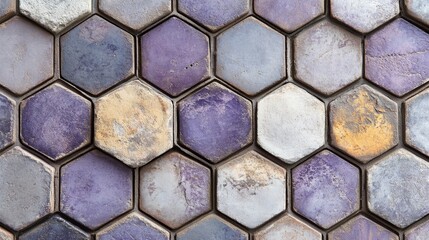 Wall Mural - hexagonal tiles in various colors form a beautiful pattern