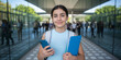 © Inspire Shots Hub - A 15 year old girl holding a smartphone and folders while standing outdoors, symbolizing youth, education, and the back-to-school experience in a modern academic setting