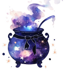 Wall Mural - PNG Cauldron art illustration watercolor.