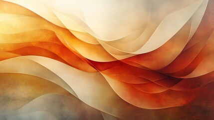 Wall Mural - warm colored abstract waves flowing in a graceful layered manner