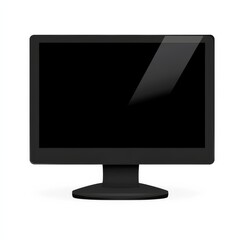 Leinwandbilder - Sleek Black Computer Monitor Displaying a Blank Screen, Ideal for Technology Mockups and Design Templates.