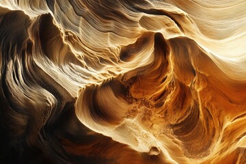 Wall Mural - Swirling sandstone formations create a mesmerizing abstract landscape of warm, earthy tones.