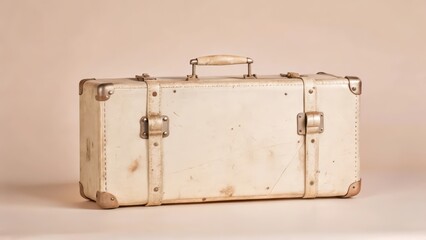 Wall Mural - Vintage Suitcase on White Background