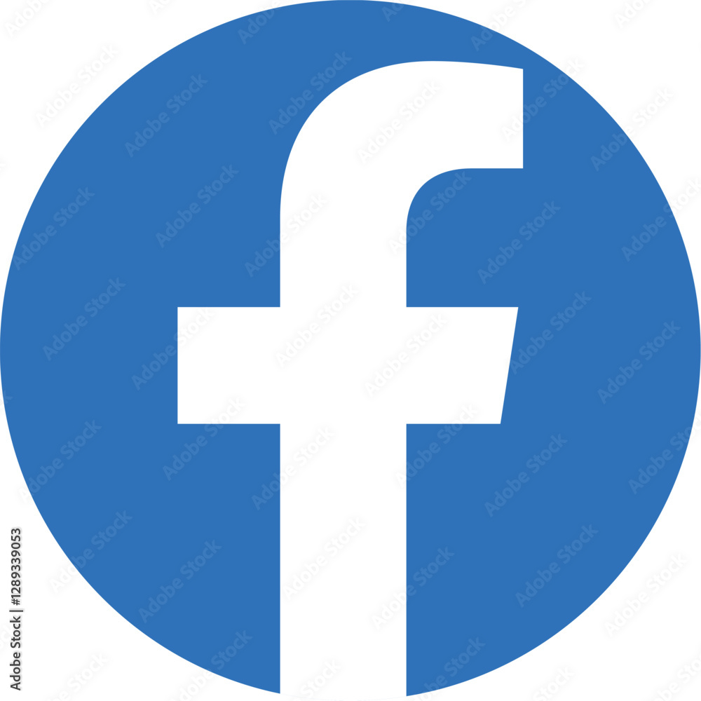 Facebook logo in its classic blue and whit…