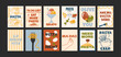 © Limpreom - Italian food posters for the kitchen. Culinary compositions in cartoon trendy style of Matisse. Pasta, pizza, gelato, olives, traditional italian food. Decor for kitchens, cafes and restaurants.