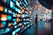 © lisa - Interactive media wall, viewing many images,  modern building,  background entertainment