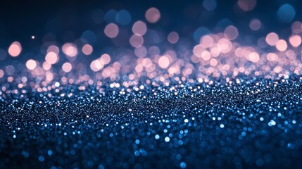 Wall Mural - Sparkling blue and pink bokeh background creates a beautiful image