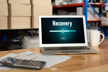 Wall Mural - data backup restoration recovery restore data from cloud storage snugly and provide planned network 