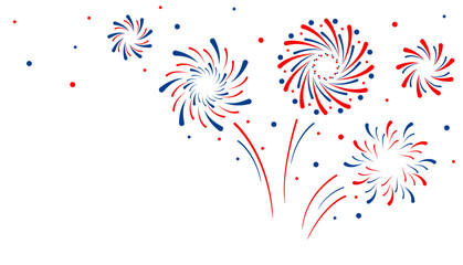 Canvas Print - firework vector icons set isolated on transparent background with copy space. celebrate 4th of july 