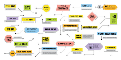 callouts. design template for textbox content frames communication tittle banner recent vector set
