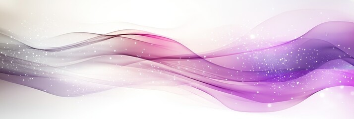 Wall Mural - an abstract background featuring flowing lavender waves with sparkling elements and a soft gradient 
