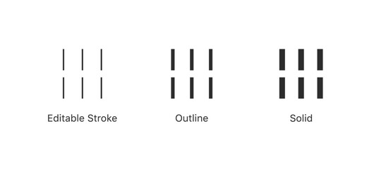 Fototapete - layout photo grid icon. editable stroke, outline flat style