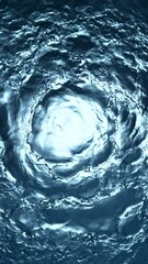 Fototapete - Super Slow Motion of Water Twister in Detail. Filmed on High Speed Cinema Camera, 1000 fps. Texture of Water Tunnel, Shot from Above. Vertical Aspect Ratio.