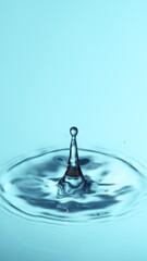 Fototapete - Super Slow Motion of Water Drops Falling Down in Extreme Detail. Filmed on High Speed Cinema Camera, 1000fps. Vertical Aspect Ratio.