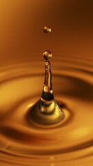 Fototapete - Super Slow Motion of Dropping Dark Golden Coffee Liquid. Filmed on High Speed Cinema Camera, 1000fps.