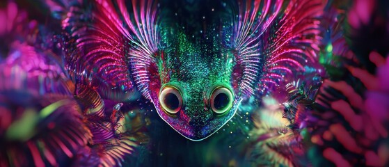 Wall Mural - Colorful abstract creature. AI.