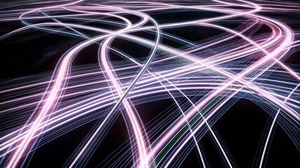 Wall Mural - colorful light trails intertwine and dance in dark space, creating a mesmerizing visual experience. 