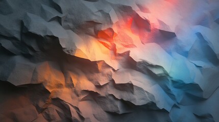 Wall Mural - Abstract crumpled paper texture, warm and cool tones, light, background design