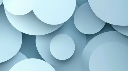 Wall Mural - White and blue layered circular shapes creating an abstract background