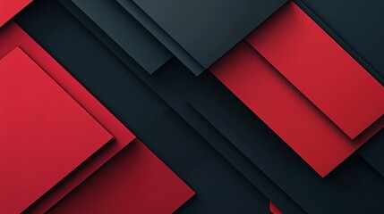 Wall Mural - Red and Black Overlapping Rectangles Create Interesting Geometric Shapes