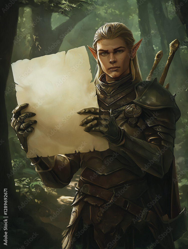 Epic Adventure of an Elf Warrior in a Mystical Forest - Fantasy Art ...