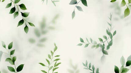 Poster - Green leaves, soft focus, nature background, spring, website design