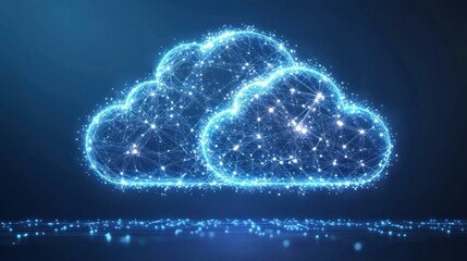 Wall Mural - Glowing cloud network digital data storage