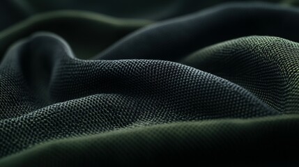 Wall Mural - Detailed image of the wrinkled dark fabric with textures showing